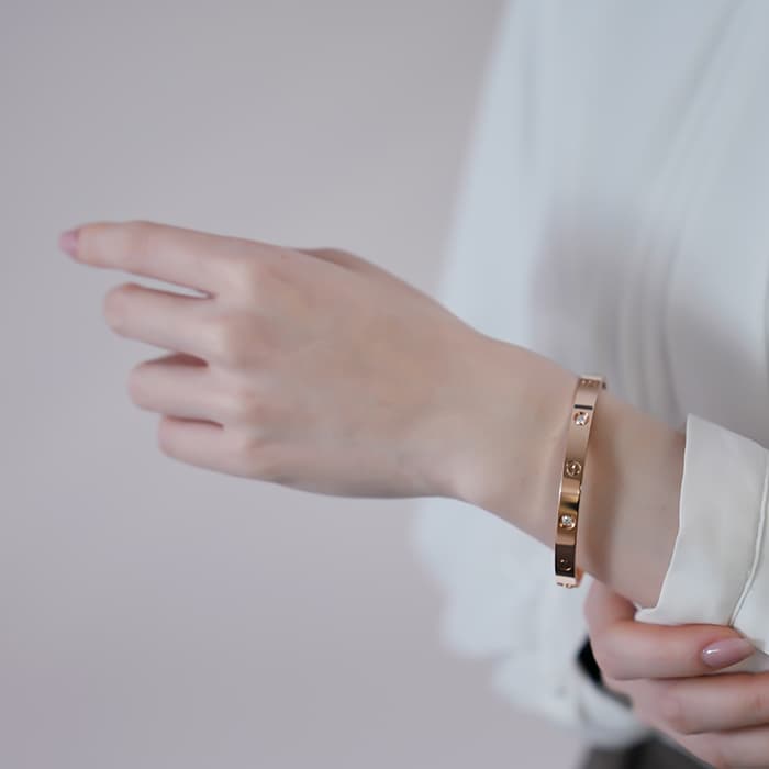 CARTIER カルティエ ラブ ブレスレット ピンクゴールド 4ダイヤモンド 18号 B6069918 13