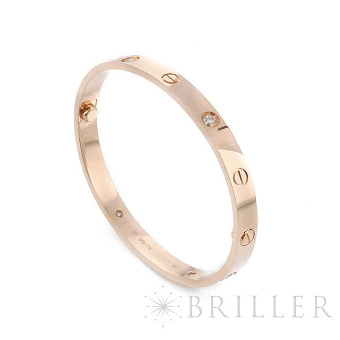 CARTIER カルティエ ラブ ブレスレット ピンクゴールド 4ダイヤモンド 18号 B6069918 4