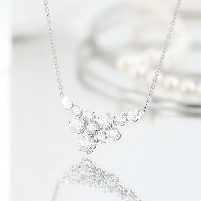 HARRY WINSTON ハリー・ウィンストン スパークリングクラスター ペンダント ネックレス プラチナ ダイヤモンド PEDPCLRFSPC 2