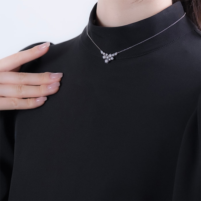 HARRY WINSTON ハリー・ウィンストン スパークリングクラスター ペンダント ネックレス プラチナ ダイヤモンド PEDPCLRFSPC 14