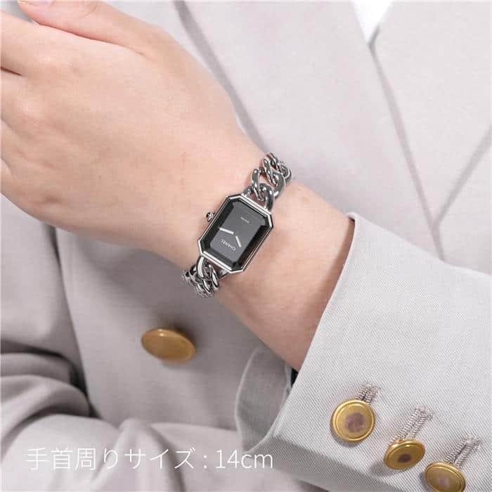 CHANEL シャネル プルミエール メタルチェーン ミディアムモデル ブラック H7018 28
