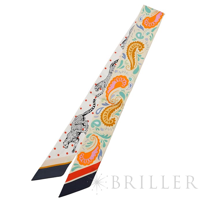 HERMES エルメス ツイリー チーター・バンダナ ジョーヌ・スフル / オレンジ / グリーン H064179S 07 12