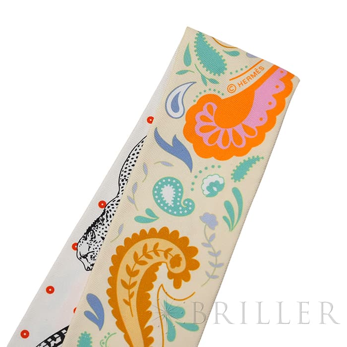 HERMES エルメス ツイリー チーター・バンダナ ジョーヌ・スフル / オレンジ / グリーン H064179S 07 13