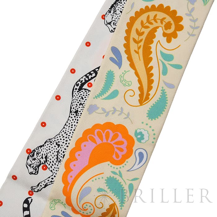 HERMES エルメス ツイリー チーター・バンダナ ジョーヌ・スフル / オレンジ / グリーン H064179S 07 14