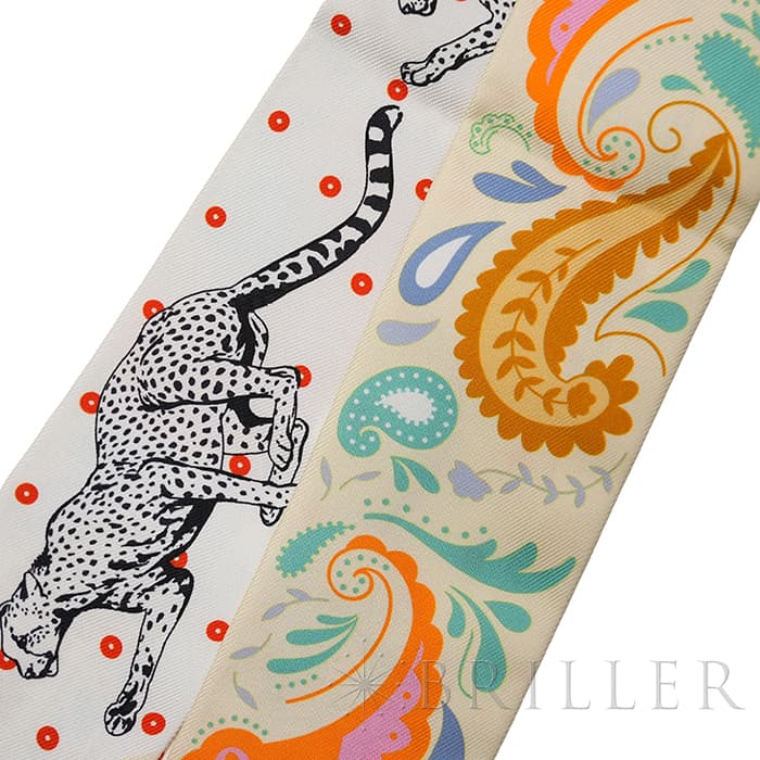 HERMES エルメス ツイリー チーター・バンダナ ジョーヌ・スフル / オレンジ / グリーン H064179S 07 15