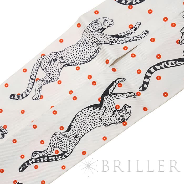 HERMES エルメス ツイリー チーター・バンダナ ジョーヌ・スフル / オレンジ / グリーン H064179S 07 20