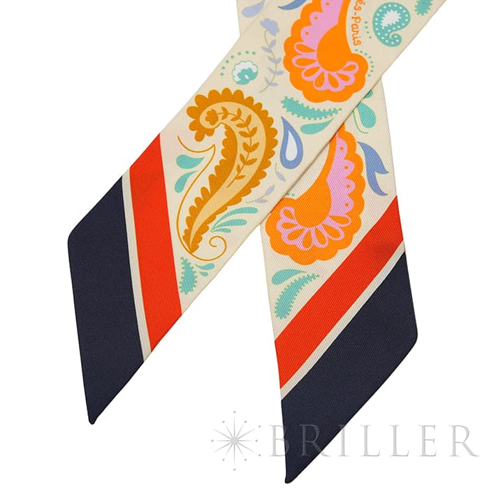 HERMES エルメス ツイリー チーター・バンダナ ジョーヌ・スフル / オレンジ / グリーン H064179S 07 21