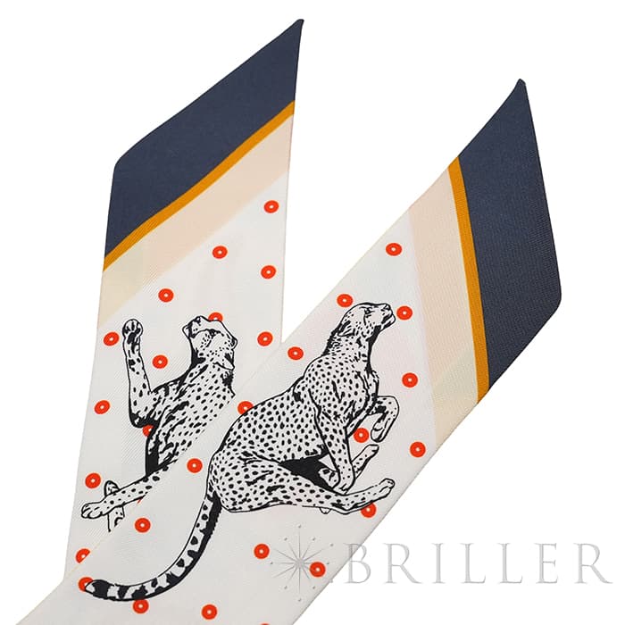 HERMES エルメス ツイリー チーター・バンダナ ジョーヌ・スフル / オレンジ / グリーン H064179S 07 22