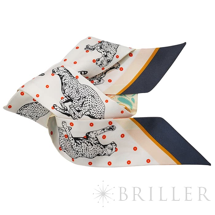 HERMES エルメス ツイリー チーター・バンダナ ジョーヌ・スフル / オレンジ / グリーン H064179S 07 25