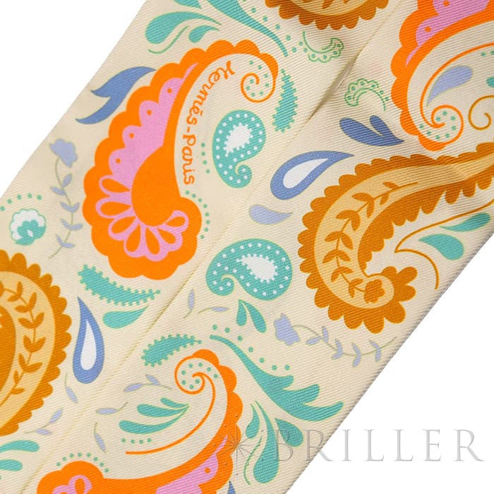 HERMES エルメス ツイリー チーター・バンダナ ジョーヌ・スフル / オレンジ / グリーン H064179S 07 26