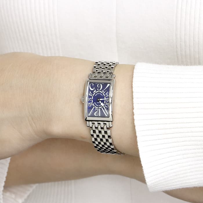 FRANCK MULLER フランク・ミュラー ロングアイランド プティ 802QZ SS ブルー　ブレス 28