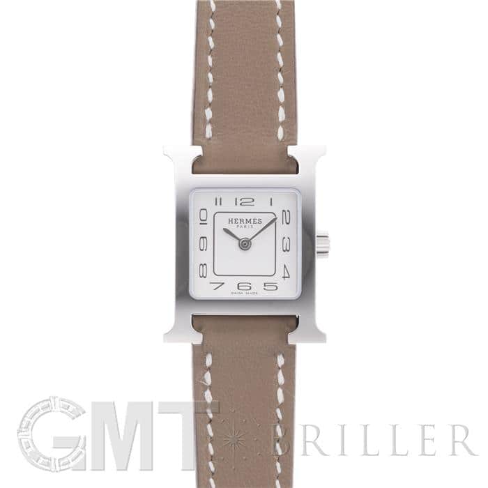 中古)HERMES エルメス Hウォッチ ミニ エトゥープ HH1.110.131/WW18