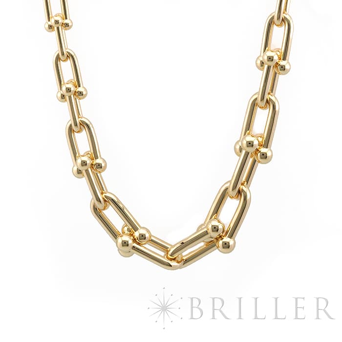 TIFFANY & Co. ティファニー ハードウェア グラジュエイテッド リンク ネックレス イエローゴールド 60153063 1