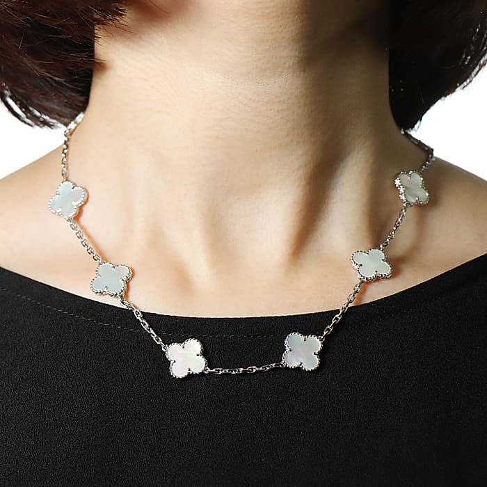 Van Cleef & Arpels ヴァン クリーフ&アーペル ヴィンテージ アルハンブラ ネックレス 10モチーフ VCARF48500 14