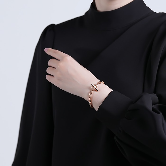 HERMES エルメス シェーヌダンクル ブレスレット TPM 24コマ ピンクゴールド 14
