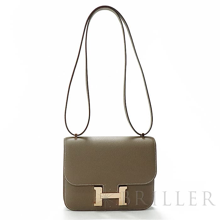 HERMES エルメス コンスタンス 3 ミニ ミロワール エプソン エトゥープ ピンクゴールド金具 ミラー付き メイン