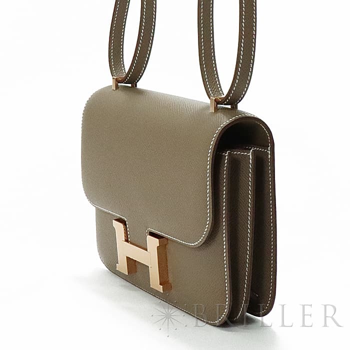 HERMES エルメス コンスタンス 3 ミニ ミロワール エプソン エトゥープ ピンクゴールド金具 ミラー付き 11