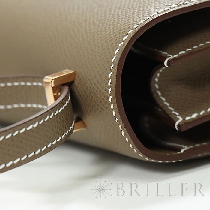 HERMES エルメス コンスタンス 3 ミニ ミロワール エプソン エトゥープ ピンクゴールド金具 ミラー付き 18