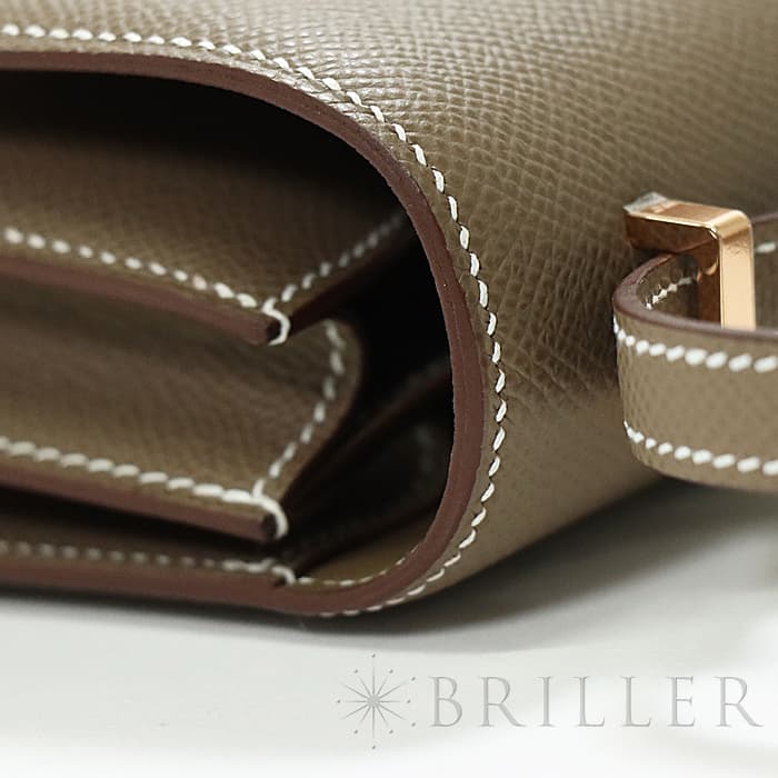 HERMES エルメス コンスタンス 3 ミニ ミロワール エプソン エトゥープ ピンクゴールド金具 ミラー付き 20