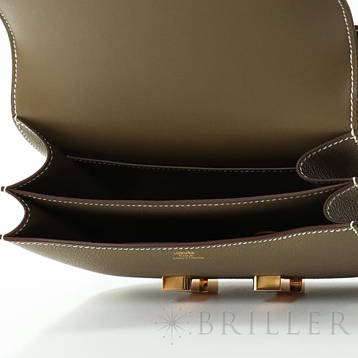 HERMES エルメス コンスタンス 3 ミニ ミロワール エプソン エトゥープ ピンクゴールド金具 ミラー付き 23