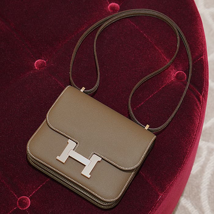 HERMES エルメス コンスタンス 3 ミニ ミロワール エプソン エトゥープ ピンクゴールド金具 ミラー付き 2
