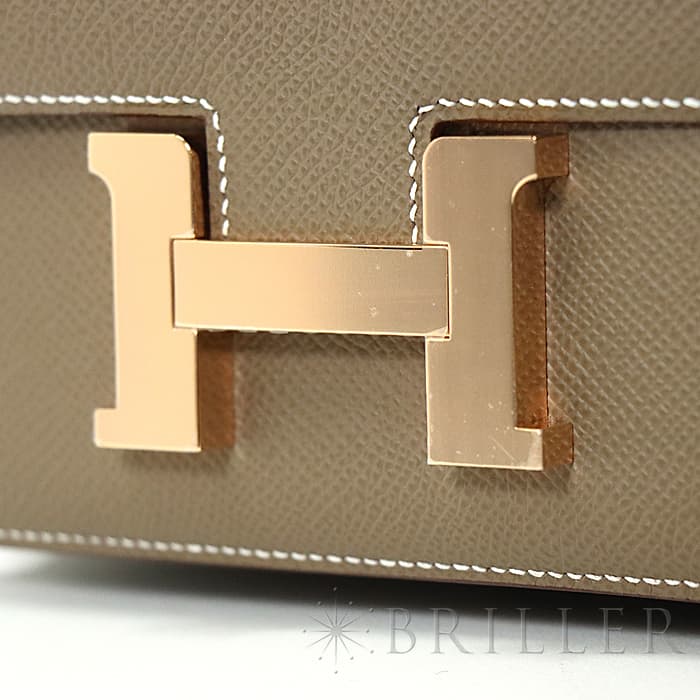 HERMES エルメス コンスタンス 3 ミニ ミロワール エプソン エトゥープ ピンクゴールド金具 ミラー付き 5