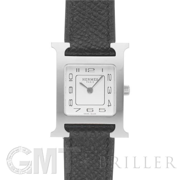 中古)HERMES エルメス Hウォッチ H1.210 MM シルバー ノワール