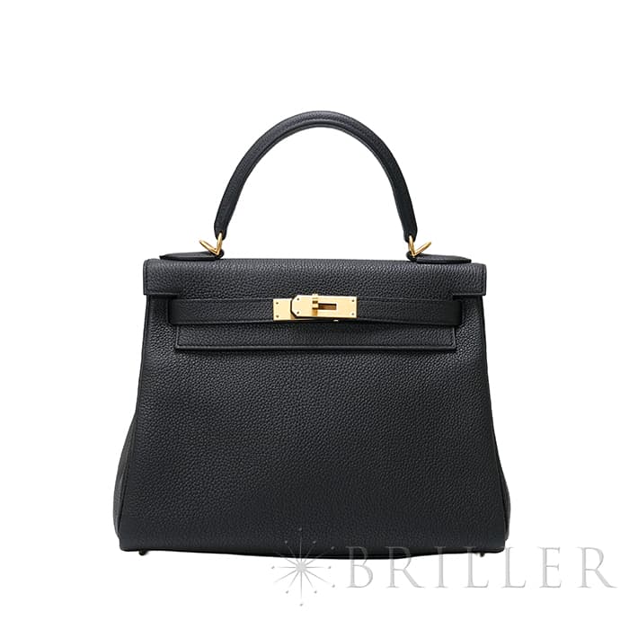 HERMES エルメス ケリー 28 トゴ ノワール マットゴールド金具 メイン