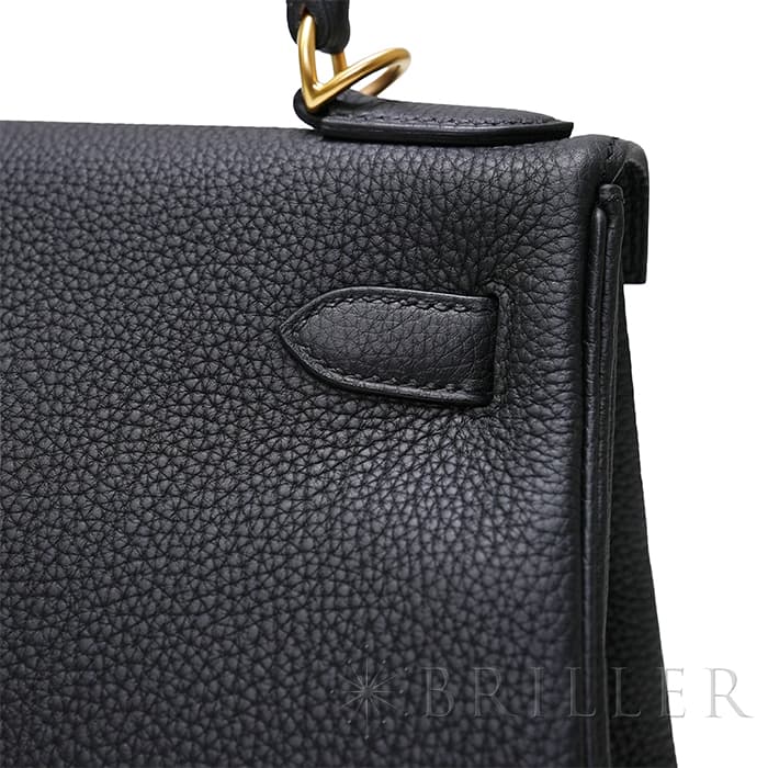 HERMES エルメス ケリー 28 トゴ ノワール マットゴールド金具 9