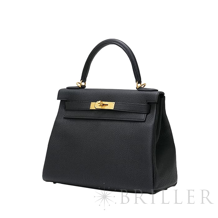 HERMES エルメス ケリー 28 トゴ ノワール マットゴールド金具 12