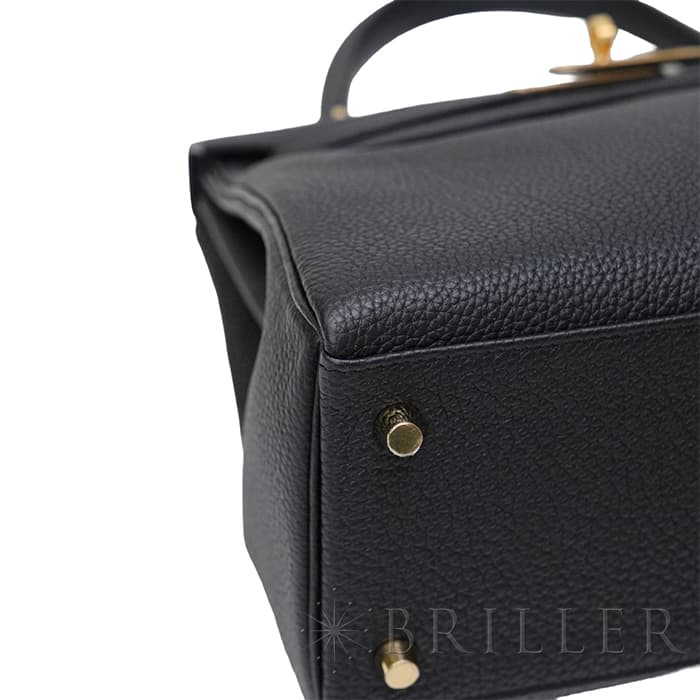 HERMES エルメス ケリー 28 トゴ ノワール マットゴールド金具 15