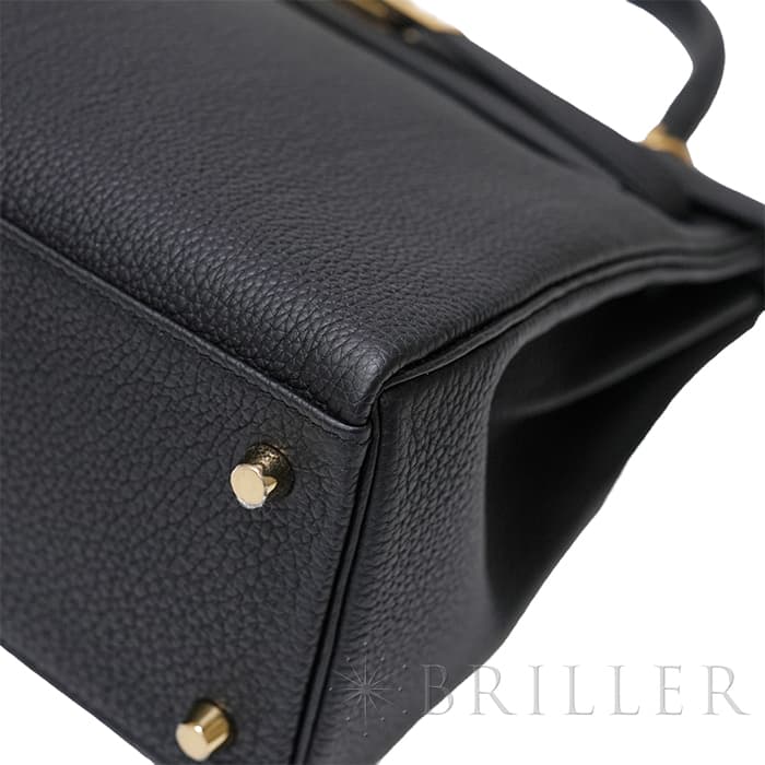 HERMES エルメス ケリー 28 トゴ ノワール マットゴールド金具 16