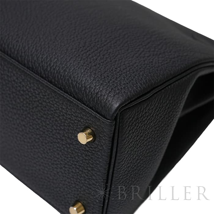 HERMES エルメス ケリー 28 トゴ ノワール マットゴールド金具 18