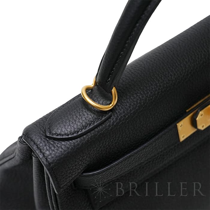 HERMES エルメス ケリー 28 トゴ ノワール マットゴールド金具 19