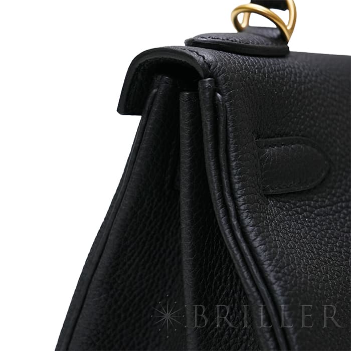 HERMES エルメス ケリー 28 トゴ ノワール マットゴールド金具 21
