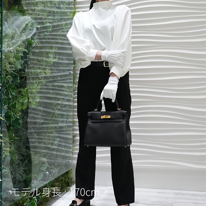 HERMES エルメス ケリー 28 トゴ ノワール マットゴールド金具 29