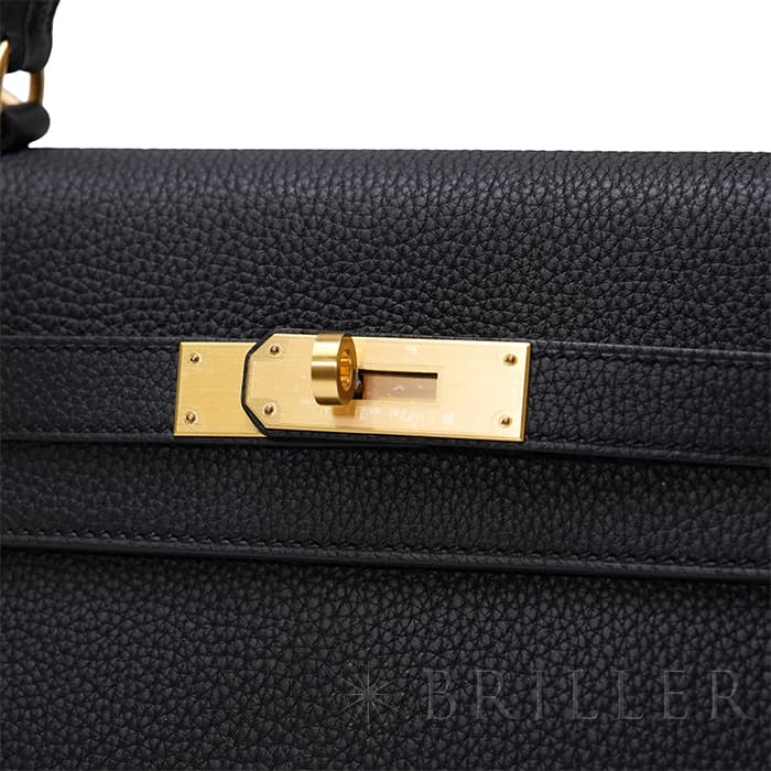 HERMES エルメス ケリー 28 トゴ ノワール マットゴールド金具 3
