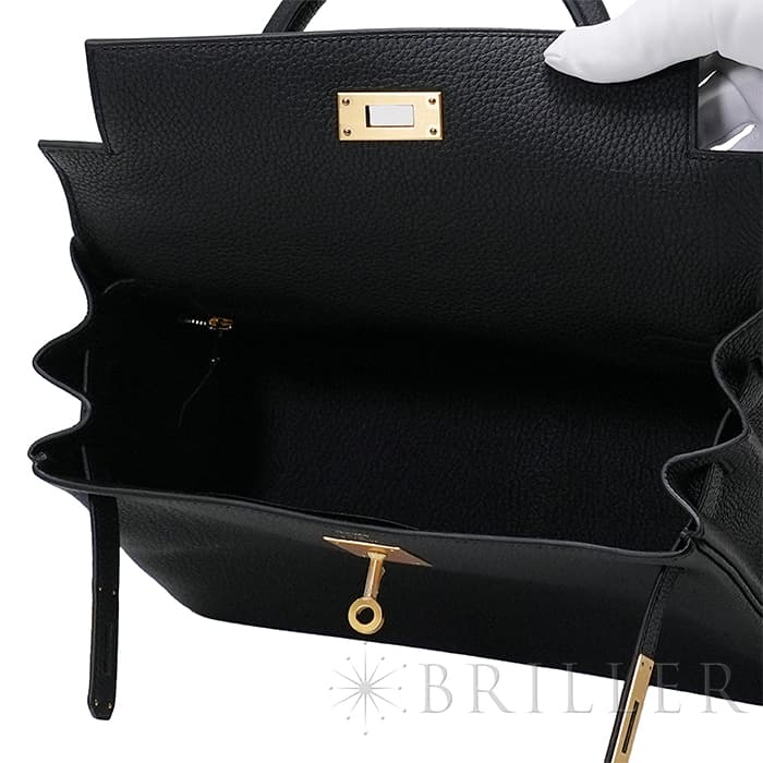 HERMES エルメス ケリー 28 トゴ ノワール マットゴールド金具 4