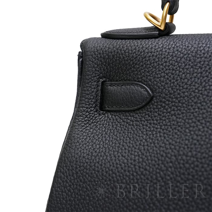HERMES エルメス ケリー 28 トゴ ノワール マットゴールド金具 8