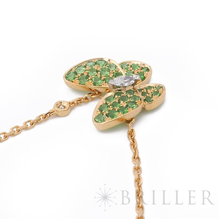 Van Cleef & Arpels ヴァン クリーフ&アーペル ドゥ パピヨン ペンダント ネックレス イエローゴールド ツァボライトガーネット ダイヤモンド VCAR06W700 9