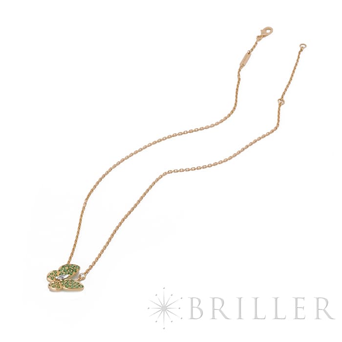 Van Cleef & Arpels ヴァン クリーフ&アーペル ドゥ パピヨン ペンダント ネックレス イエローゴールド ツァボライトガーネット ダイヤモンド VCAR06W700 12