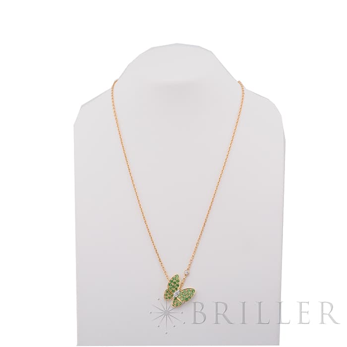 Van Cleef & Arpels ヴァン クリーフ&アーペル ドゥ パピヨン ペンダント ネックレス イエローゴールド ツァボライトガーネット ダイヤモンド VCAR06W700 13