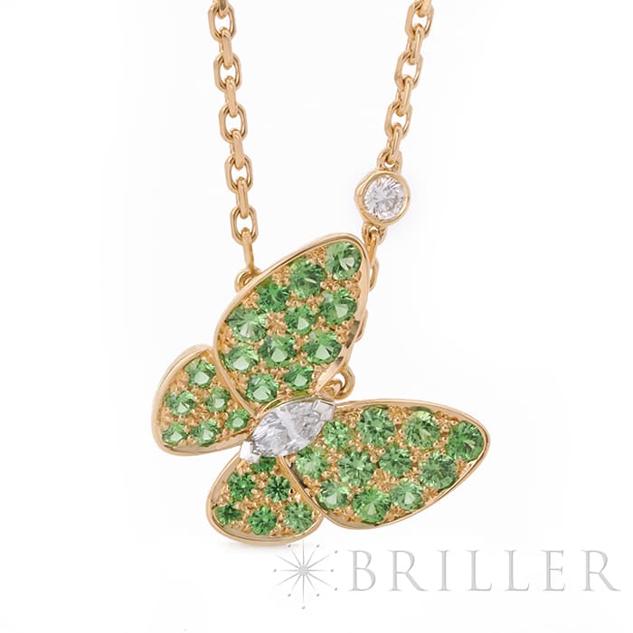 Van Cleef & Arpels ヴァン クリーフ&アーペル ドゥ パピヨン ペンダント ネックレス イエローゴールド ツァボライトガーネット ダイヤモンド VCAR06W700 3