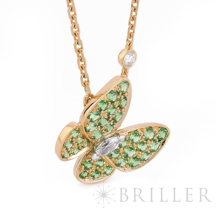 Van Cleef & Arpels ヴァン クリーフ&アーペル ドゥ パピヨン ペンダント ネックレス イエローゴールド ツァボライトガーネット ダイヤモンド VCAR06W700 8
