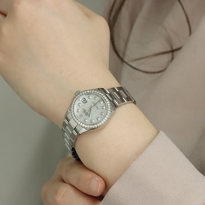 ROLEX ロレックス デイトジャスト 28 279384RBR ホワイトシェル オイスターブレス 28