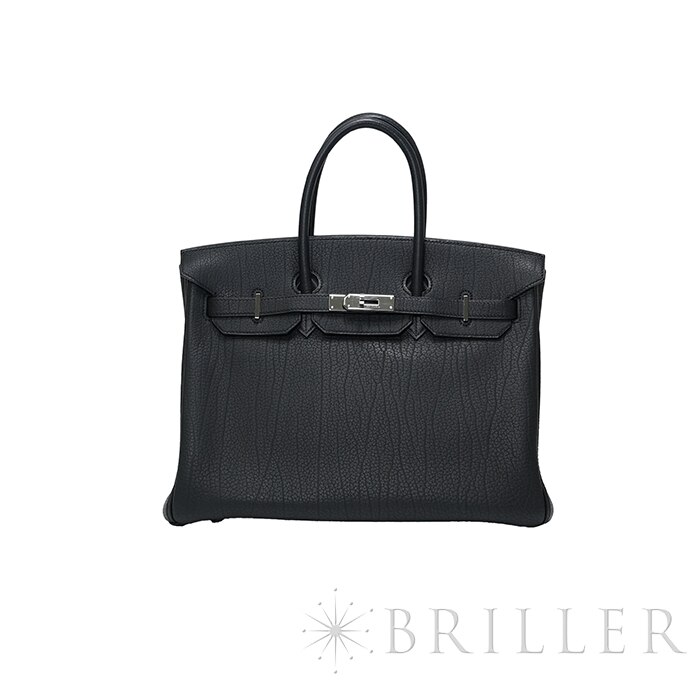 HERMES エルメス バーキン 35 フィヨルド ノワール ブラック シルバー金具 メイン