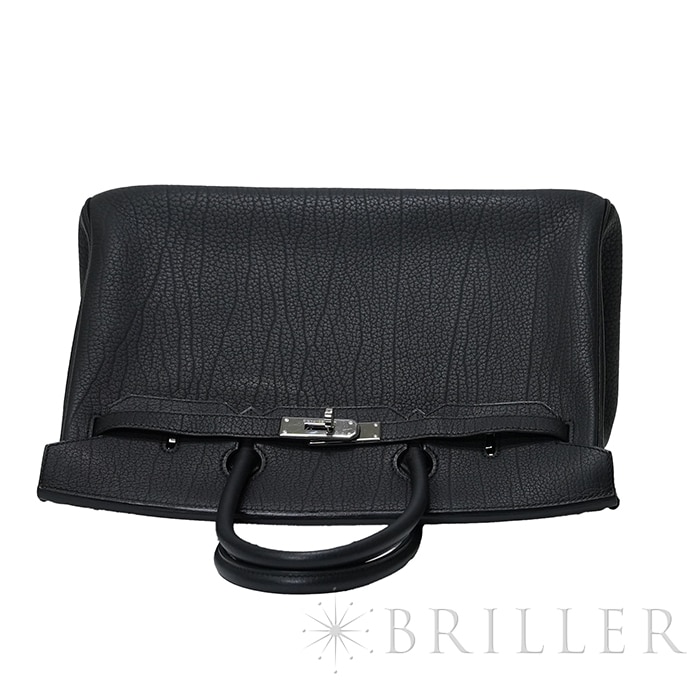 HERMES エルメス バーキン 35 フィヨルド ノワール ブラック シルバー金具 9