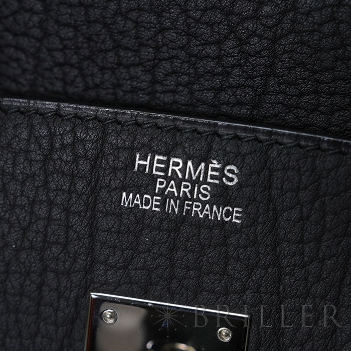 HERMES エルメス バーキン 35 フィヨルド ノワール ブラック シルバー金具 3