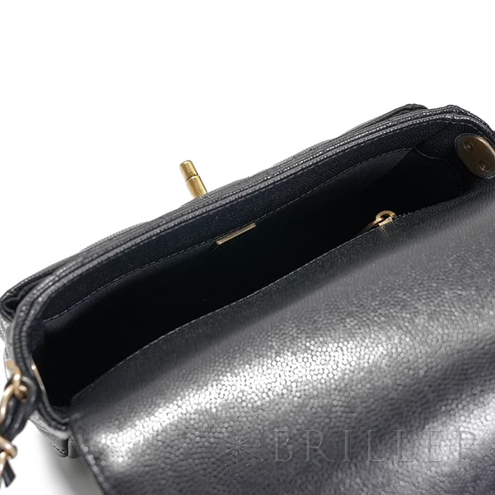 CHANEL シャネル ミニ フラップ バッグ ブラック キャビアスキン ゴールド金具 AS4907 B17672 94305 10