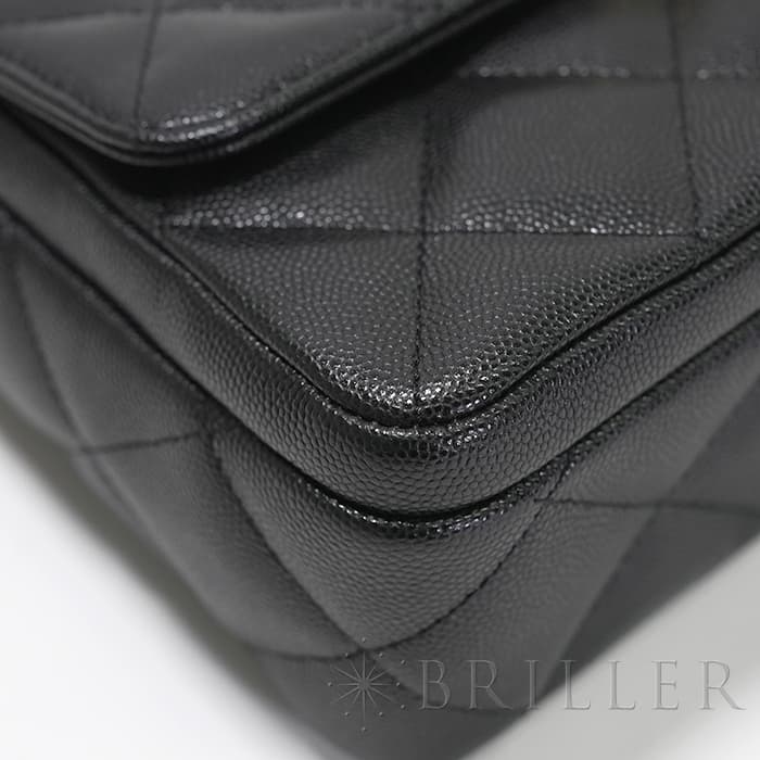 CHANEL シャネル ミニ フラップ バッグ ブラック キャビアスキン ゴールド金具 AS4907 B17672 94305 20